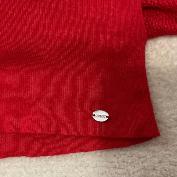 Guess Bright Red Sweater Shirt Size M - Picture 6 of 9